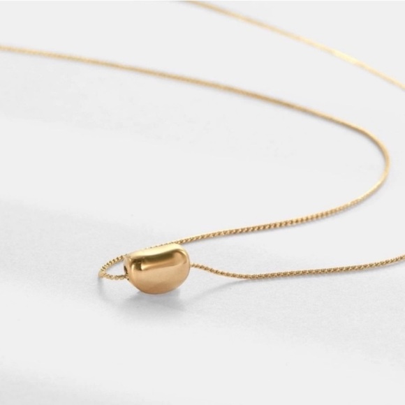 Anthropologie Jewelry - London Gold Bean Pendant Necklace